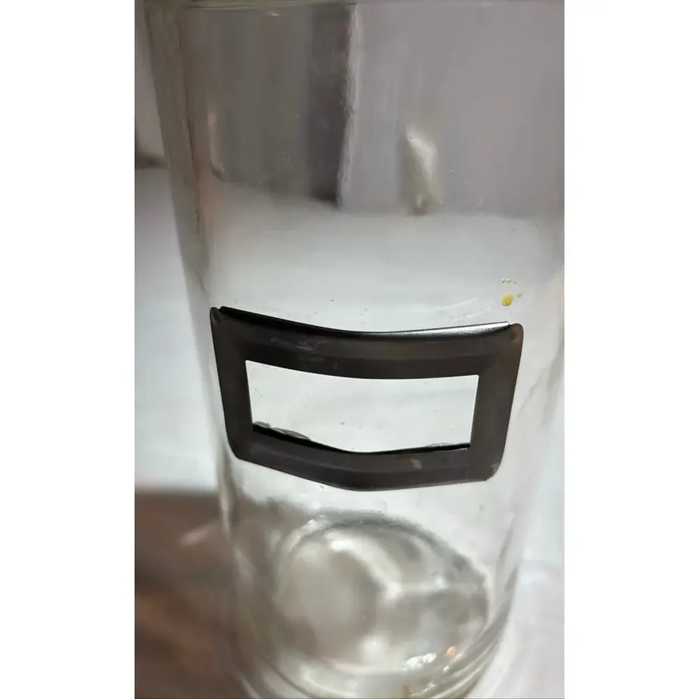 Vintage Glass Storage Jar with Metal Lid
